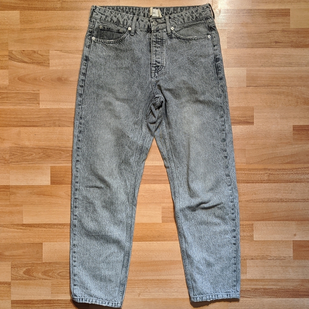 Topman Black Faded Loose Straight Leg Jeans